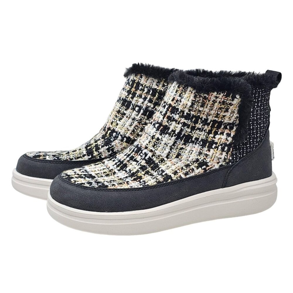 Hey Dude Women's Mel Boucle Black-Size 8